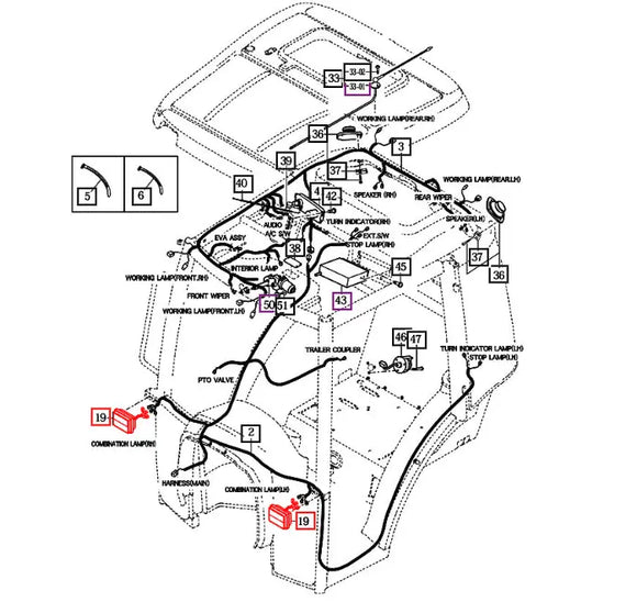 Mahindra Tractor On Cab Combination Lamp Left Hand LH / Right Hand RH 17336562000 Mahindra Direct Parts