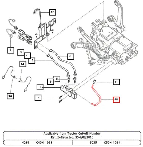 Mahindra Tractor Operating Lever E007607070D1 Mahindra Direct Parts