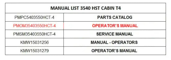 Mahindra Tractor Operator's Manual PMOM35403550HCT-4 Mahindra Direct Parts