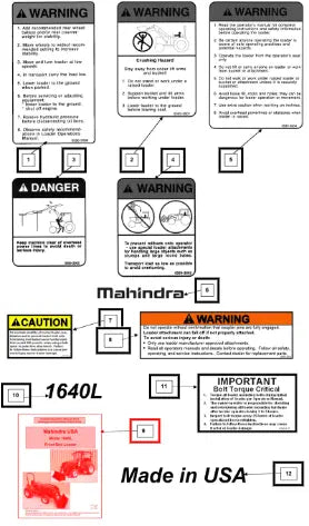 Mahindra Tractor Ops Manual 1640 Loader KMW15031319 Mahindra Direct Parts
