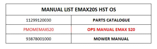 Mahindra Tractor Ops Manual Emax S20 PMOMEMAXS20 Mahindra Direct Parts