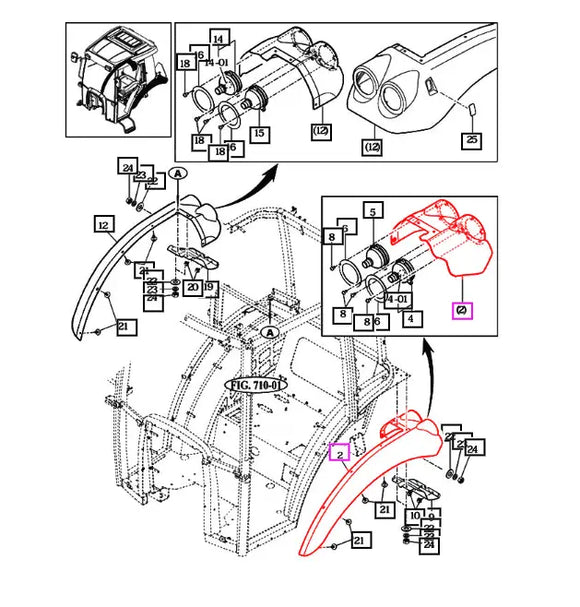 Mahindra Tractor Outer Fender Left Hand LH (Smaller Tractors) 14527063101MR Mahindra Direct Parts