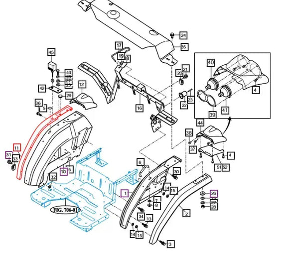 Mahindra Tractor Outer Fender Right Hand RH 12656060020 Mahindra Direct Parts