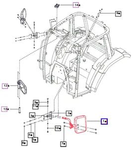 Mahindra Tractor Outer Mirror Right Or Left Side E007517920D91 Mahindra Direct Parts