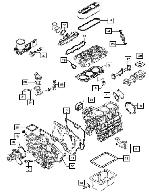 Mahindra Tractor Overhaul Gasket Kit 006054323K91 Mahindra Direct Parts