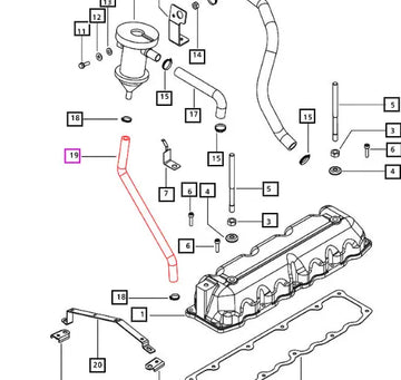 Mahindra Tractor PCV to IPG Cover Hose 006002496B2 Mahindra Direct Parts