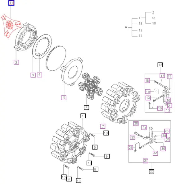 Mahindra Tractor PTO Clutch Plate 006504452C91 Mahindra