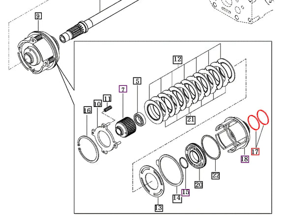 Mahindra Tractor PTO Clutch Seal Set 14462162180- Mahindra Direct Parts