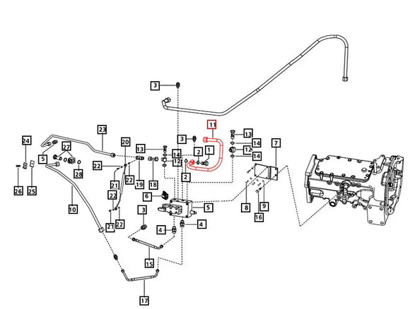 Mahindra Tractor PTO Control Hose E007204872D1 Mahindra