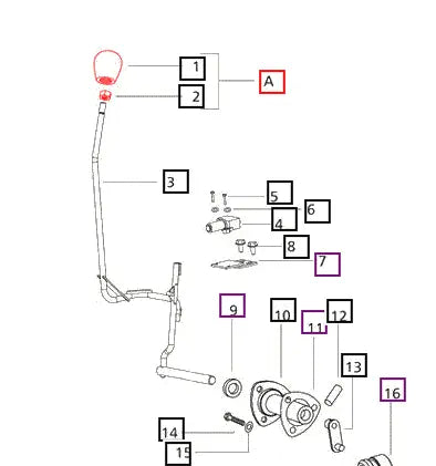 Mahindra Tractor PTO Lever Knob w/ Nut 006502261C91 Mahindra Direct Parts