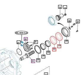 Mahindra Tractor PTO Seal with Shim 18712600071 and 15892600060 Mahindra Direct Parts