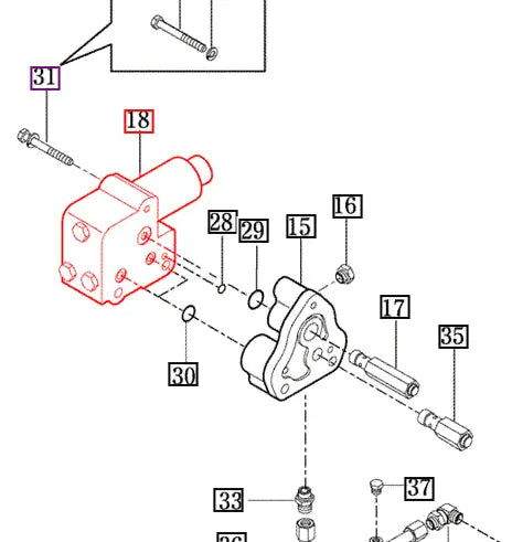 Mahindra Tractor PTO Valve 16495182001 Mahindra Direct Parts