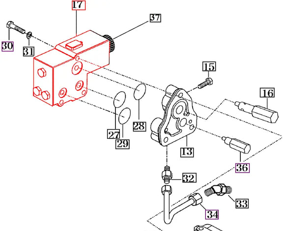 Mahindra Tractor PTO Valve 16605182000 Mahindra Direct Parts