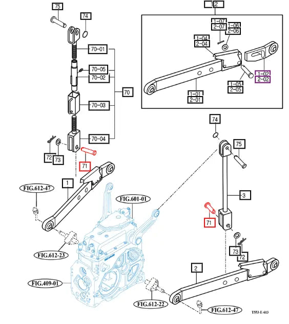 Mahindra Tractor Pin - 3-Point Lift Link 22x63 15175250010 Mahindra Direct Parts