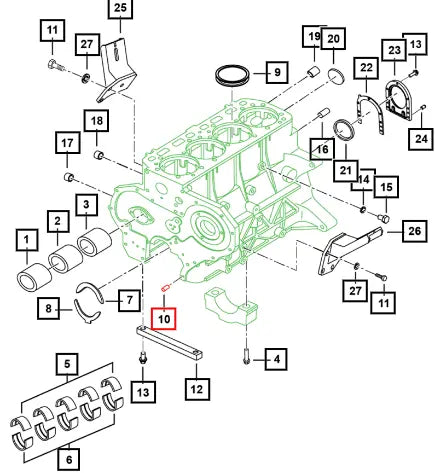 Mahindra Tractor Pin Dowel Cyl Block Front G141244 Mahindra Direct Parts