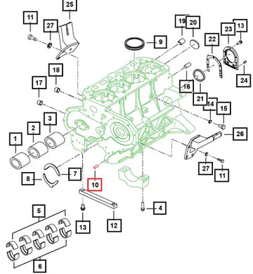 Mahindra Tractor Pin Dowel Cyl Block Front G141244 Mahindra Direct Parts