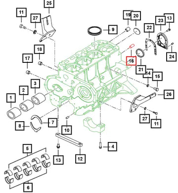 Mahindra Tractor Pin Dowel Cyl Block Rear G141287 Mahindra Direct Parts