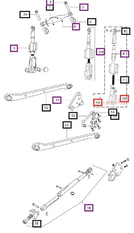 Mahindra Tractor Pin Lift Link Assembly 007202300C1 Mahindra Direct Parts