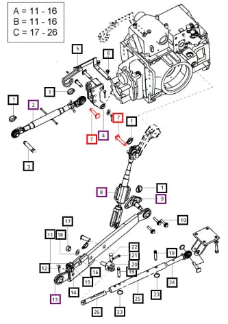 Mahindra Tractor Pin Lift Rod To Lift Arm 007200398D1 Mahindra Direct Parts