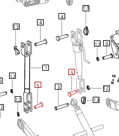 Mahindra Tractor Pin Lift Rod To Lower Link E007603088D1 Mahindra Direct Parts