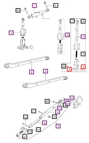 Mahindra Tractor Pin Link Assembly 000050615D02 Mahindra Direct Parts