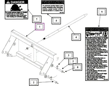 Mahindra Tractor Pin On Bale Spear (complete) KMW13052030 Mahindra Direct Parts
