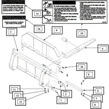 Mahindra Tractor Pin On Pallet Fork (complete) KMW13022048 Mahindra Direct Parts