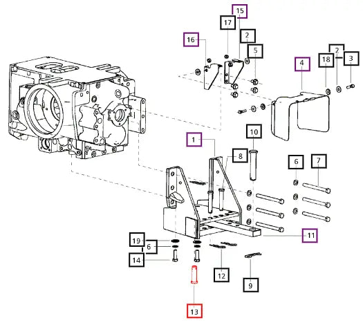 Mahindra Tractor Pin Pivot Drawbar 007900029D1 Mahindra Direct Parts