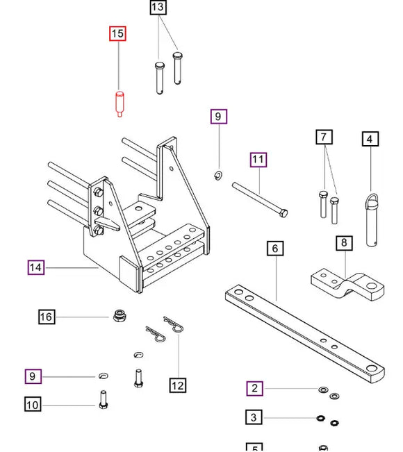 Mahindra Tractor Pin Pivot Drawbar E007900176D1 Mahindra Direct Parts