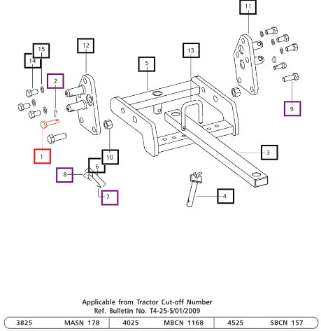 Mahindra Tractor Pin Pivot Drawbar Frame E007900667C1 Mahindra Direct Parts