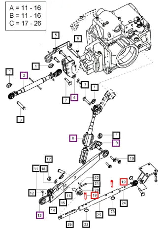 Mahindra Tractor Pin Stabilizer Strut 007201963D1 Mahindra Direct Parts