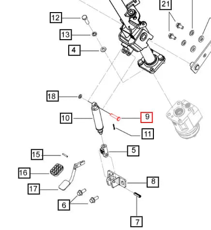 Mahindra Tractor Pin - Steering Gas Spring E008005440D1 Mahindra Direct Parts