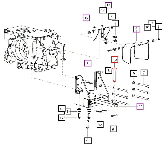 Mahindra Tractor Pin Swinging Drawbar 007900027D1 Mahindra Direct Parts