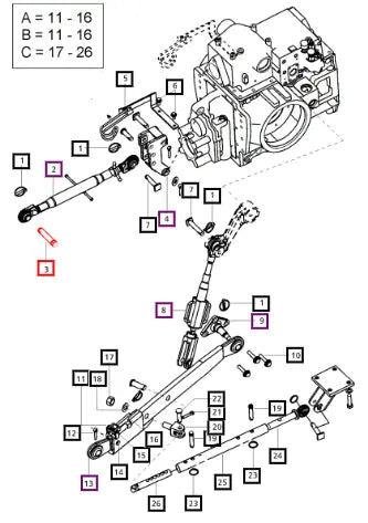 Mahindra Tractor Pin Top Link Implement End 007200400D1 Mahindra Direct Parts