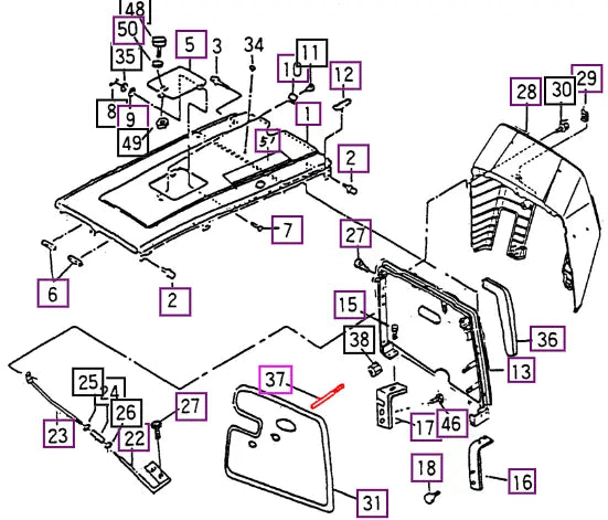 Mahindra Tractor Pin (10) Comp(for 2810 Hood) 12606022400 Mahindra Direct Parts
