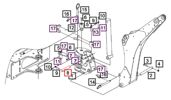 Mahindra Tractor Pin, Boom Cyl’ Y100-005070 Mahindra Direct Parts