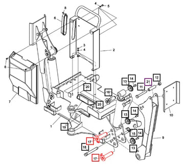 Mahindra Tractor Pin, D=30, L=127mm. Replaces 9020034 60018046ALO Mahindra Direct Parts