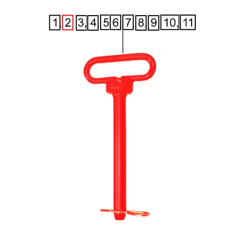 Mahindra Tractor Pin, Hitch Red 5/8 X4 L1009900106 Mahindra Direct Parts