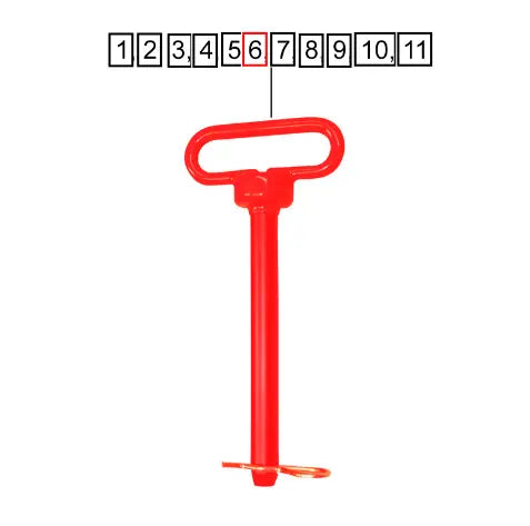 Mahindra Tractor Pin, Hitch Red 7/8x4-1/4 L1009900110 Mahindra Direct Parts
