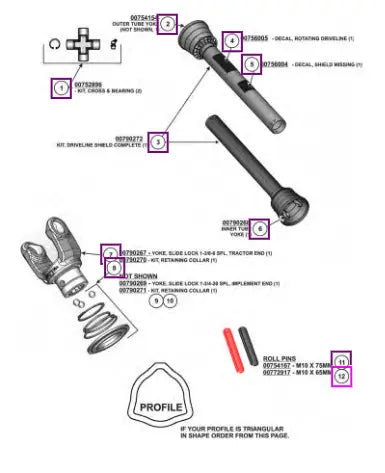 Mahindra Tractor Pin,roll M10 X 65mm Pk/10 L1002000289 Mahindra Direct Parts