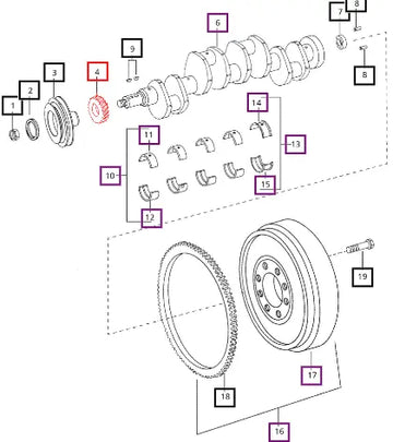 Mahindra Tractor Pinion Crankshaft 006008141D1 Mahindra Direct Parts