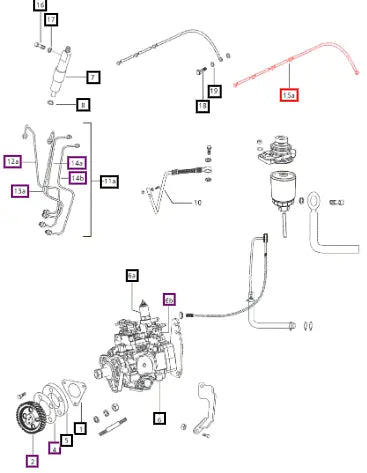 Mahindra Tractor Pipe Cpte. Fuel Spill 006009509D1 Mahindra Direct Parts