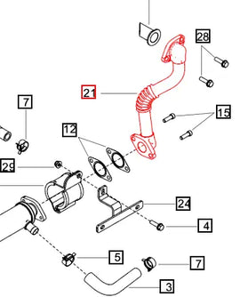 Mahindra Tractor Pipe - EGR Cooler To EGR Mixture Pipe006021798H1 Mahindra Direct Parts