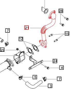 Mahindra Tractor Pipe - EGR Cooler To EGR Mixture Pipe006021798H1 Mahindra Direct Parts