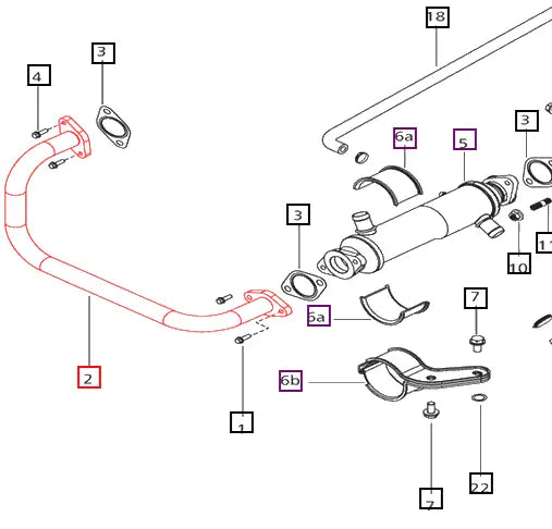 Mahindra Tractor Pipe - Exhaust Manifold To EGR 006017213B1 Mahindra Direct Parts
