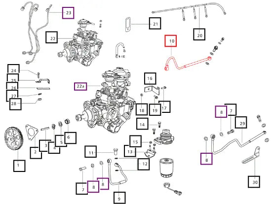 Mahindra Tractor Pipe Fip Overflow H1 And H2 006007516F2 Mahindra Direct Parts