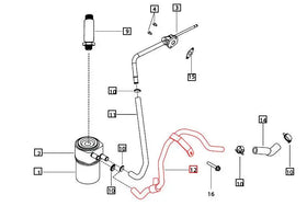 Mahindra Tractor Pipe - Oil Cooler to Water Pump E006023278H1 Mahindra Direct Parts