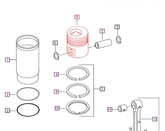 Mahindra Tractor Piston 005557312R1 Mahindra
