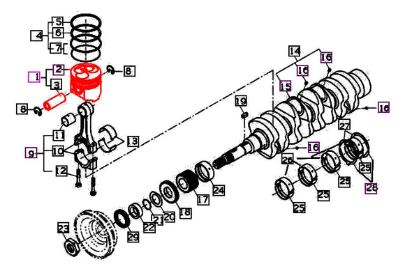 Mahindra Tractor Piston Assembly E6820-21011 Mahindra Direct Parts
