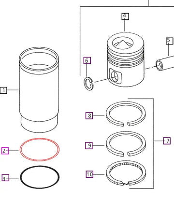 Mahindra Tractor Piston Cylinder Sleeve O-ring Upper 006020783V1 Mahindra Direct Parts